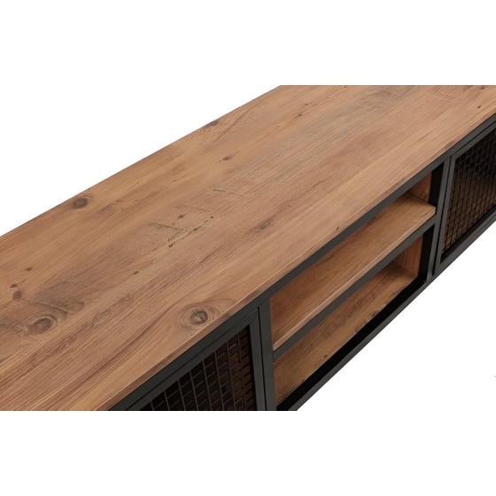 Έπιπλο Τηλεόρασης Vent Pine από Μοριοσανίδα 150x40x47cm - Μαύρο/Καφέ image 4
