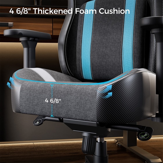 Καρέκλα Gaming Eureka Ergonomic Python II ERK-GC08-BU από Τεχνητό Δέρμα - Μαύρη/Μπλε image 4