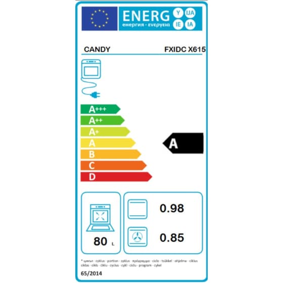 CANDY FXIDC X615 80 Lt Inox Εντοιχιζόμενος Φούρνος Άνω Πάγκου image 3