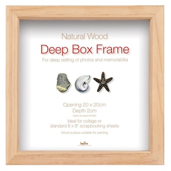 Κορνίζα Ξύλινη Σε Φυσικό Χρώμα Deep Box 20x20εκ image 0