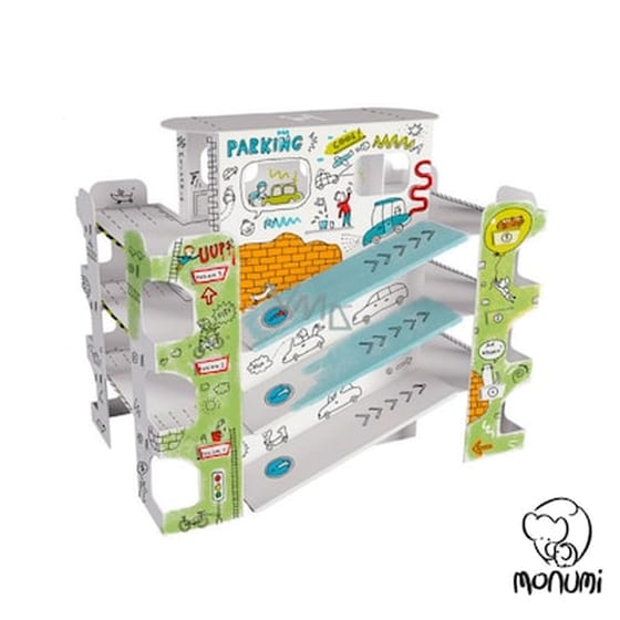 Babyrun Παρκινγκ Garage Xl Car Park Από 3d Λευκό Χαρτόνι Ζωγραφικής Monumi image 1