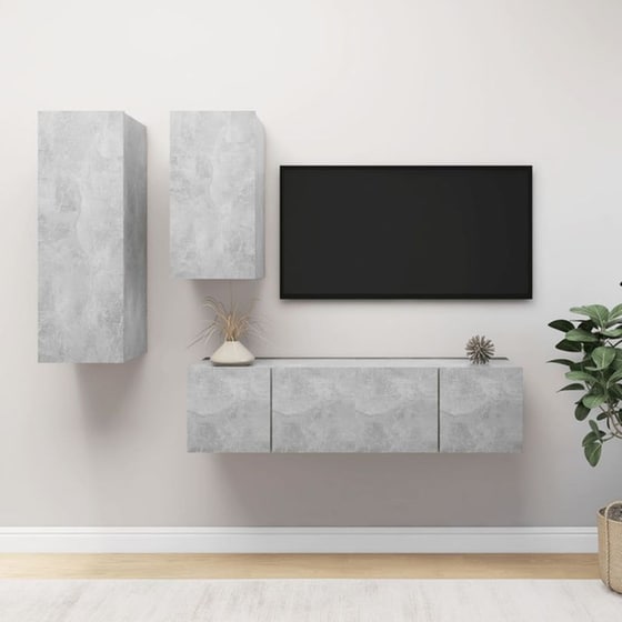 Έπιπλο Τηλεόρασης VidaXL Μοριοσανίδα 4 Τμχ 30x60x30cm - Γκρι image 2