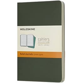 Σημειωματάριο Moleskine Ριγέ Cahier Myrtle Green Small (3 Τεμάχια)
