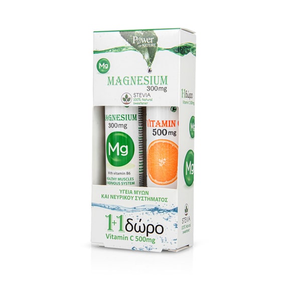 Συμπλήρωμα Διατροφής Power Health Πακέτο Προσφοράς Magnesium 300mg Stevia- 30 Αναβράζον δισκία Με Δώρο Βιταμίνη C 500mg - 20 Αναβράζον δισκία image 0