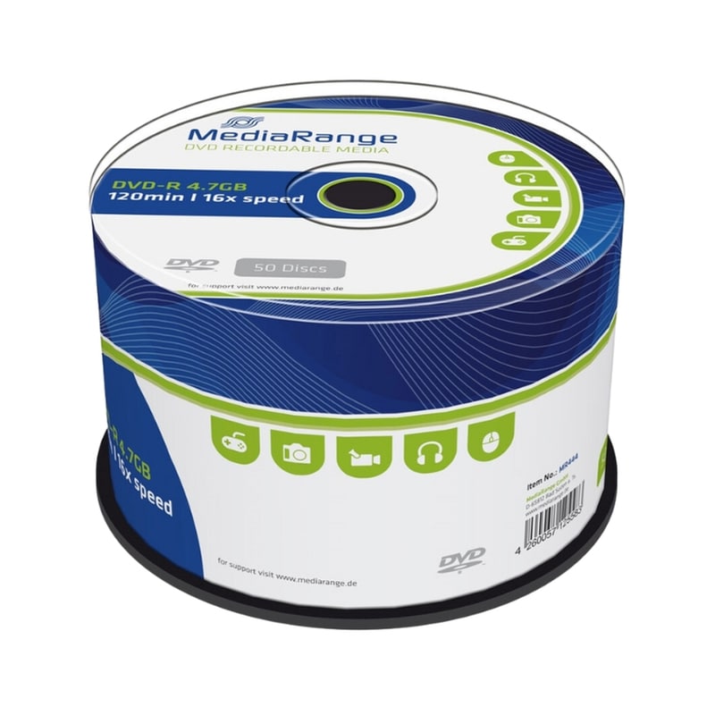Δίσκοι CD/DVD MediaRange DVD-R 4.7GB 50τμχ