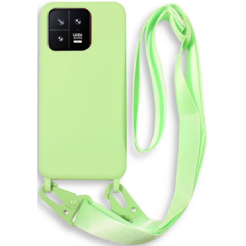 BODYCELL Θήκη Xiaomi 13 - Bodycell Θήκη Σιλικόνης με Λουράκι Λαιμού - Green