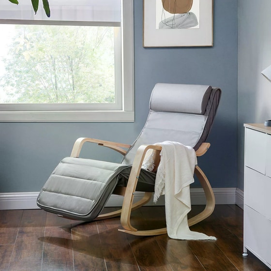 Κουνιστή Πολυθρόνα Relax Songmics 67x125x91 cm - Γκρι image 2