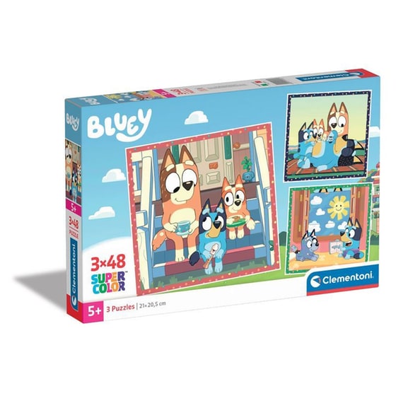 Παιδικό Παζλ Clementoni Super Color Bluey (3x48 Κομμάτια) image 0