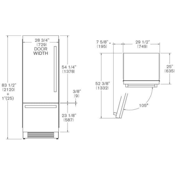 BERTAZZONI REF755BBLXTT/24 Full No Frost 440 Lt Inox Εντοιχιζόμενος Ψυγειοκαταψύκτης image 5