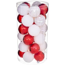 Σετ Χριστουγεννιάτικα Στολίδια Spitishop A-s White/red 129157rb Πλαστικό 30 Τμχ - Μπάλα