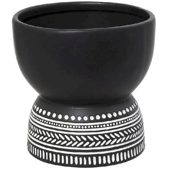 Διακοσμητικό Βάζο Espiel Cer2309 Κεραμικό Φ20.5x20 cm - Μαύρο/Λευκό image 0