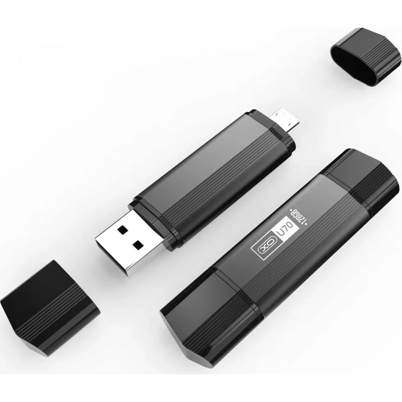 XO U70 Flash Drive USB 3.2 Gen1 128GB Type‑C Μαύρο