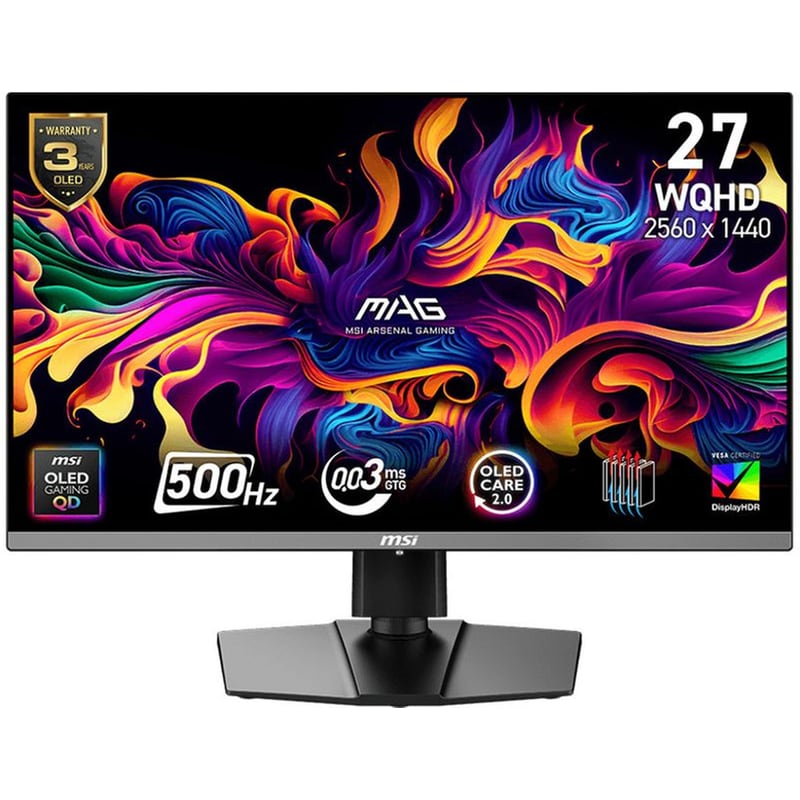 MSI MAG Series MAG 272QP QD‑OLED X50 26.5 OLED Flat 500 Hz 0.03 ms MSI
