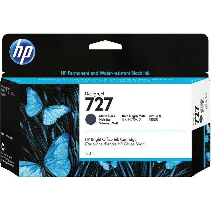HP 727 Matte Black 130ml Μελάνι (B3P22A)