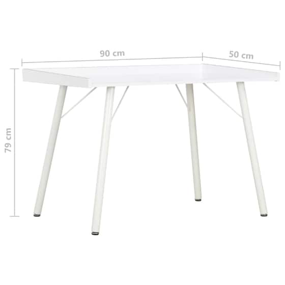 Γραφείο Μελέτης VidaXL από Μοριοσανίδα 90x50cm - Λευκό image 5