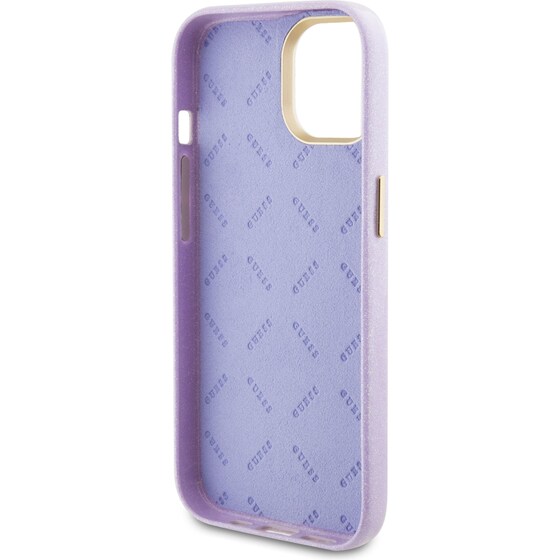 Guess Glitter Full Wrapped Glossy Case With Vintage Script Logo Θήκη Προστασίας Από Σιλικόνη – Iphone 15 (glitter Lilac –  Guhcp15spgmcsl) image 3