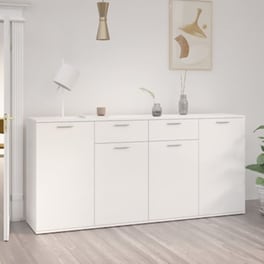 Vidaxl Μπουφές Γυαλιστερό Λευκό 160 X 36 X 75 Εκ. Από Μοριοσανίδα