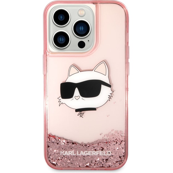 Θήκη Karl Lagerfeld iPhone 14 Pro Max - Karl Lagerfeld Choupette's Head Nft Liquid Glitter Case - Ροζ image 0