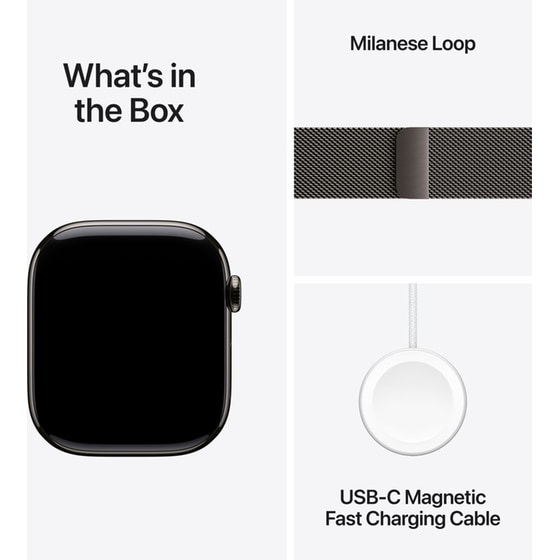 Apple Watch Series 10 GPS + Cellular 46mm Slate Titanium Case with Slate Milanese Loop - S/M image 7