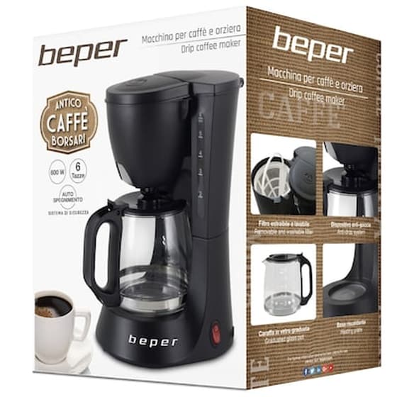 BEPER BC.060 600 W 0.6 L Μαύρο Καφετιέρα Φίλτρου image 5