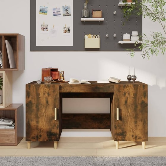 Γραφείο VidaXL από Επεξεργασμένο Ξύλο 140x50x75 cm - Καπνιστή Δρυς image 2