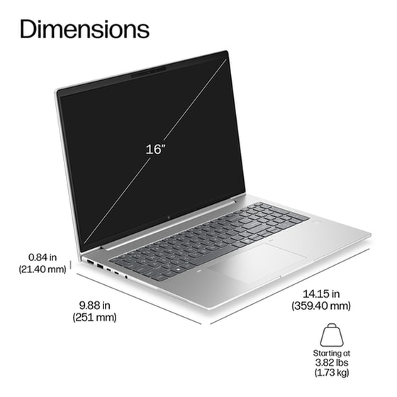HP EliteBook 6 G2a 16" WUXGA IPS (AMD Ryzen AI 7-450/24 GB/512GB SSD/Radeon 860M Graphics/Win11Pro) Laptop image 8