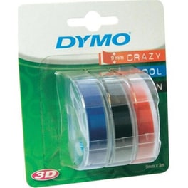 3x1 Dymo Embossing Labels Multi-pack 9mm (red/blue/black)