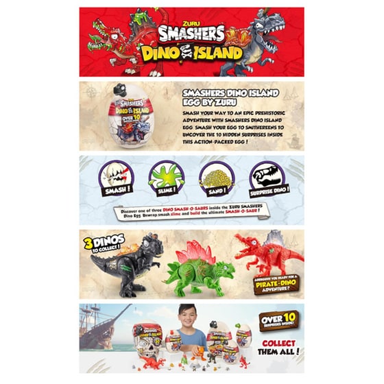 Φιγούρες Zuru Smashers S5 Dino Island Μεσαίο Αυγό με Δεινόσαυρο image 13