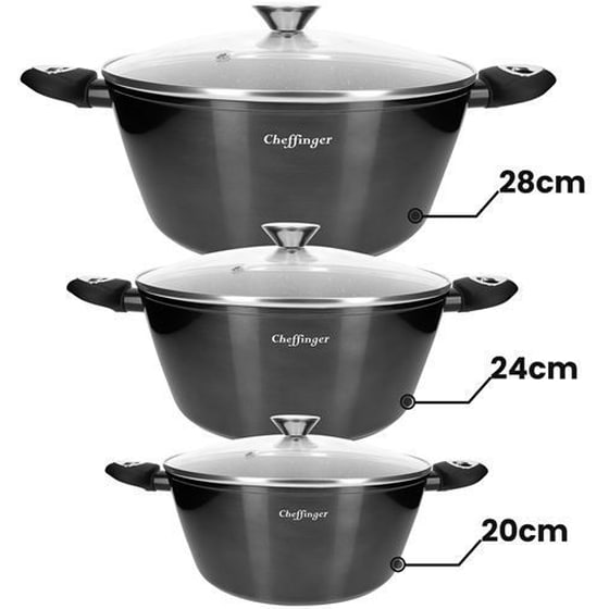 Σετ Μαγειρικών Σκευών CHEFFINGER CF-FA1010 10 τμχ Μαύρο image 2