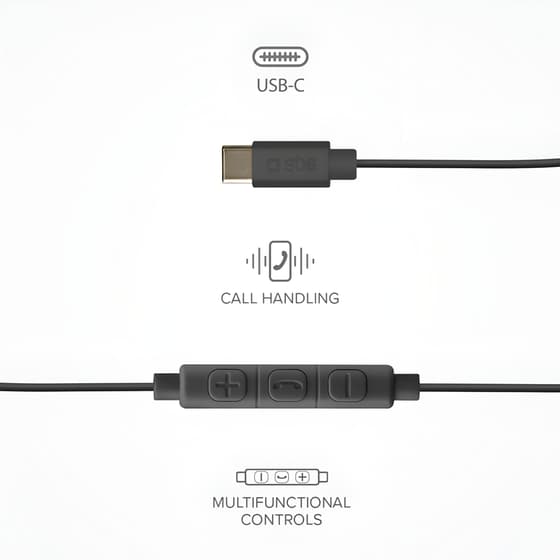 Ακουστικά Handsfree SBS Studio Mix 65C USB-C - Μαύρα image 2