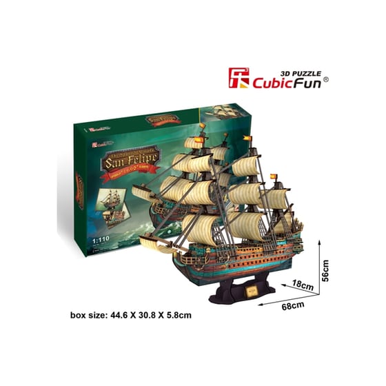 3D Παζλ The Spanish Armada-San Felipe - Cubic Fun - 13 Κομμάτια image 2