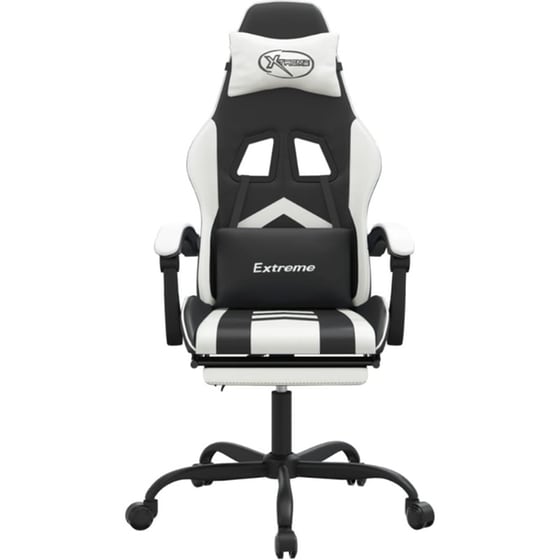 Καρέκλα Gaming VIDAXL 3143907 με Υποπόδιο από Τεχνητό Δέρμα - Μαύρο image 2