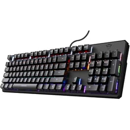 Trust GXT 865 Asta Gaming Μηχανικό Πληκτρολόγιο με GTX Red διακόπτες και Φωτιζόμενα πλήκτρα Γκρι (US)