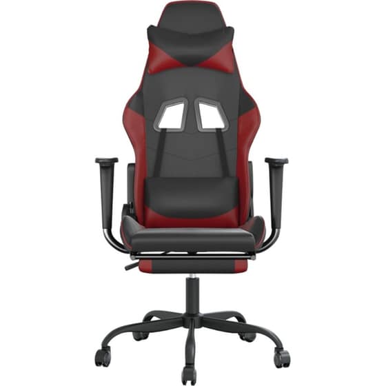 Καρέκλα Gaming VIDAXL 3143660 με Υποπόδιο από Τεχνητό Δέρμα - Μαύρο image 2