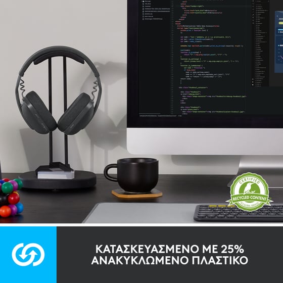 Ακουστικά Headset Logitech Zone Vibe 100 με Μικρόφωνο - Λευκό image 8