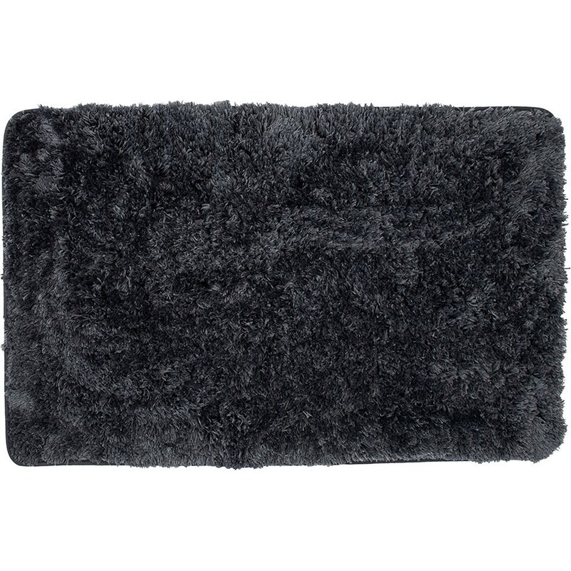 Πατάκι Μπάνιου Estia Fluffy 02-7386 Ορθογώνιο από Chenille 50×80 cm – Σκούρο Γκρι