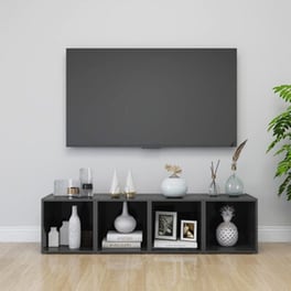 Έπιπλα Τηλεόρασης VidaXLΜοριοσανίδα 4 Τμχ  37x35x37cm - Γκρι