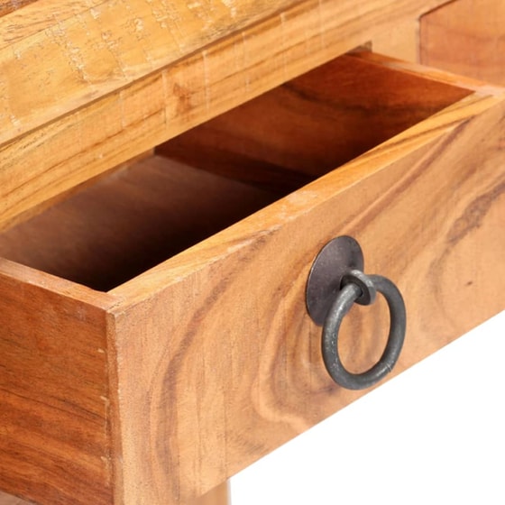 Γραφείο με Συρτάρια VidaXL από Μασίφ Ξύλο Ακακίας 90x40cm - Φυσικό image 7