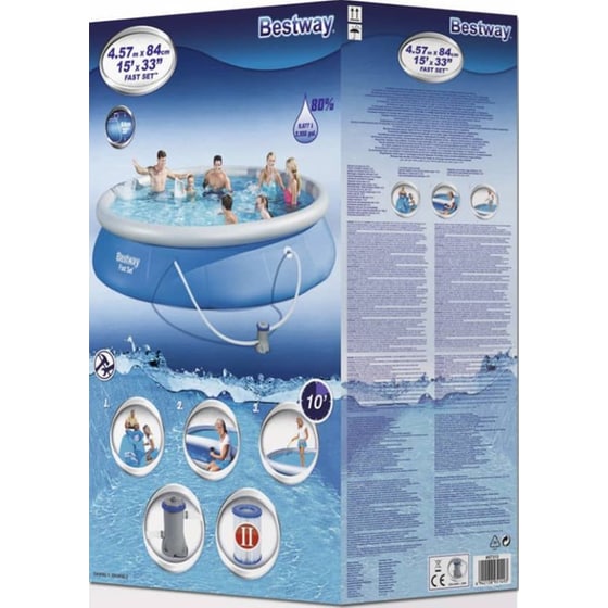 Φουσκωτή Οικογενειακή Πισίνα Bestway Fast Set 57313 9677 Lt - Μπλε image 1