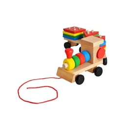 Εκπαιδευτικό Ξύλινο Τρενάκι Xl Με Τουβλάκια, Wooden Educational Train