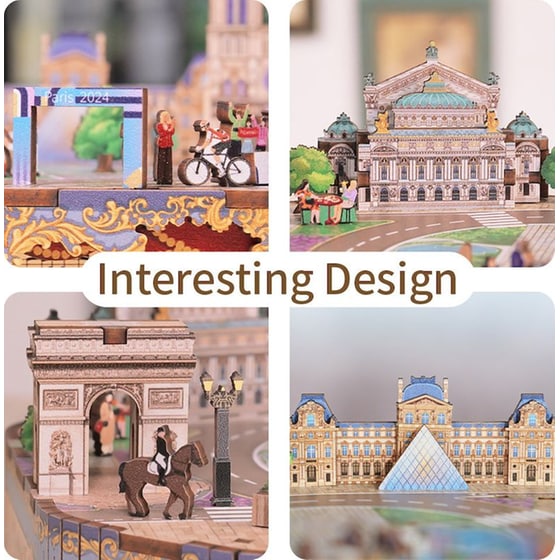 DIY 3D Puzzle Music Box Kit Μουσικό Κουτί - Romantic Paris image 6