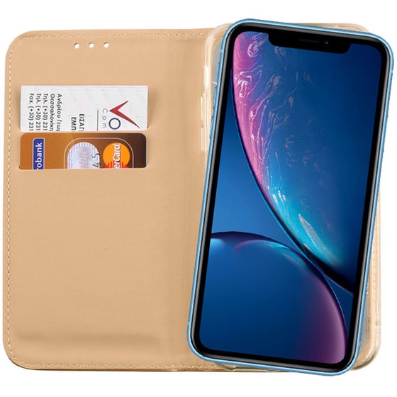 Θήκη Apple iPhone XR - Volte-tel Pocket Magnet Book Stand - Gold image 1