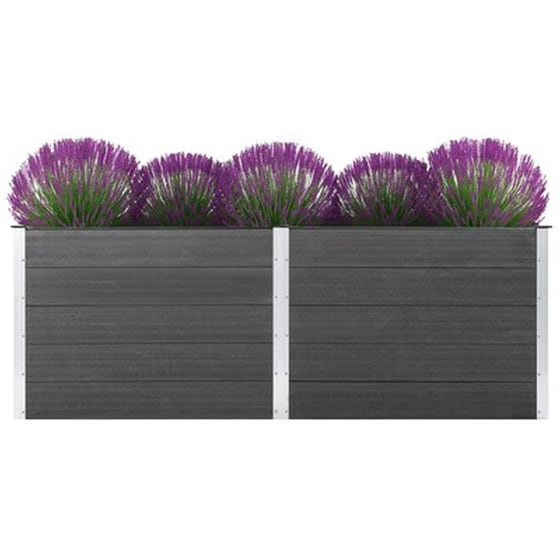Vidaxl Ζαρντινιέρα Υπερυψωμένη Γκρι 250 X 50 X 91 Εκ. Από Wpc image 1