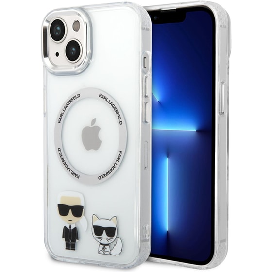 Θήκη Apple iPhone 14 Plus - Karl Lagerfeld MagSafe Ringstand Case IML Ring Karl+Choupette - Clear image 5