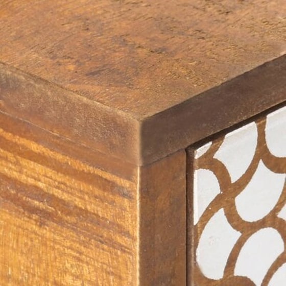 Vidaxl Μπουφές Με Τυπωμένο Σχέδιο 130x30x70 Εκ. Από Μασίφ Ξύλο Μάνγκο image 5