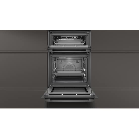 NEFF U2ACH7CG0A 71 Lt Μαύρο Εντοιχιζόμενος Διπλός Φούρνος Άνω Πάγκου image 3