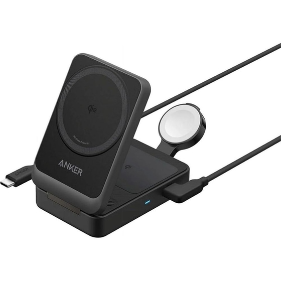 Ασύρματος Φορτιστής Anker MagGo 3-in-1 Charging Station 15W - Black image 1