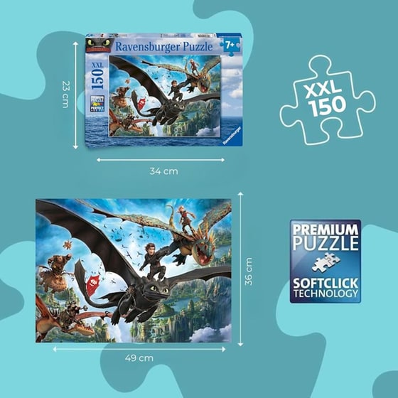 Παιδικό Παζλ Ravensburger Dreamworks: Dragons & Heroes (150XXL Κομμάτια) image 2