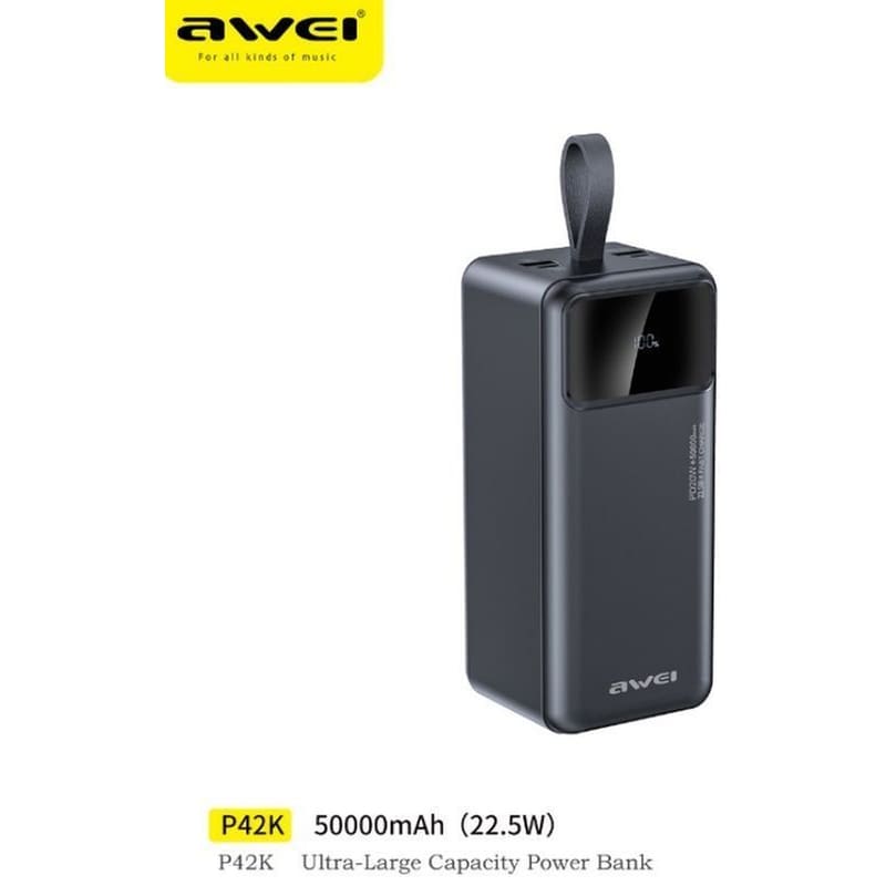 AWEI Powerbank Awei P42K 50.000 mAh - Μαύρο