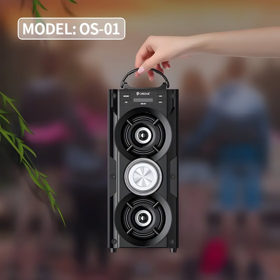 Party Speaker Celebrat OS-01 Karaoke 10W με Φωτισμό LED - Μαύρο image 3